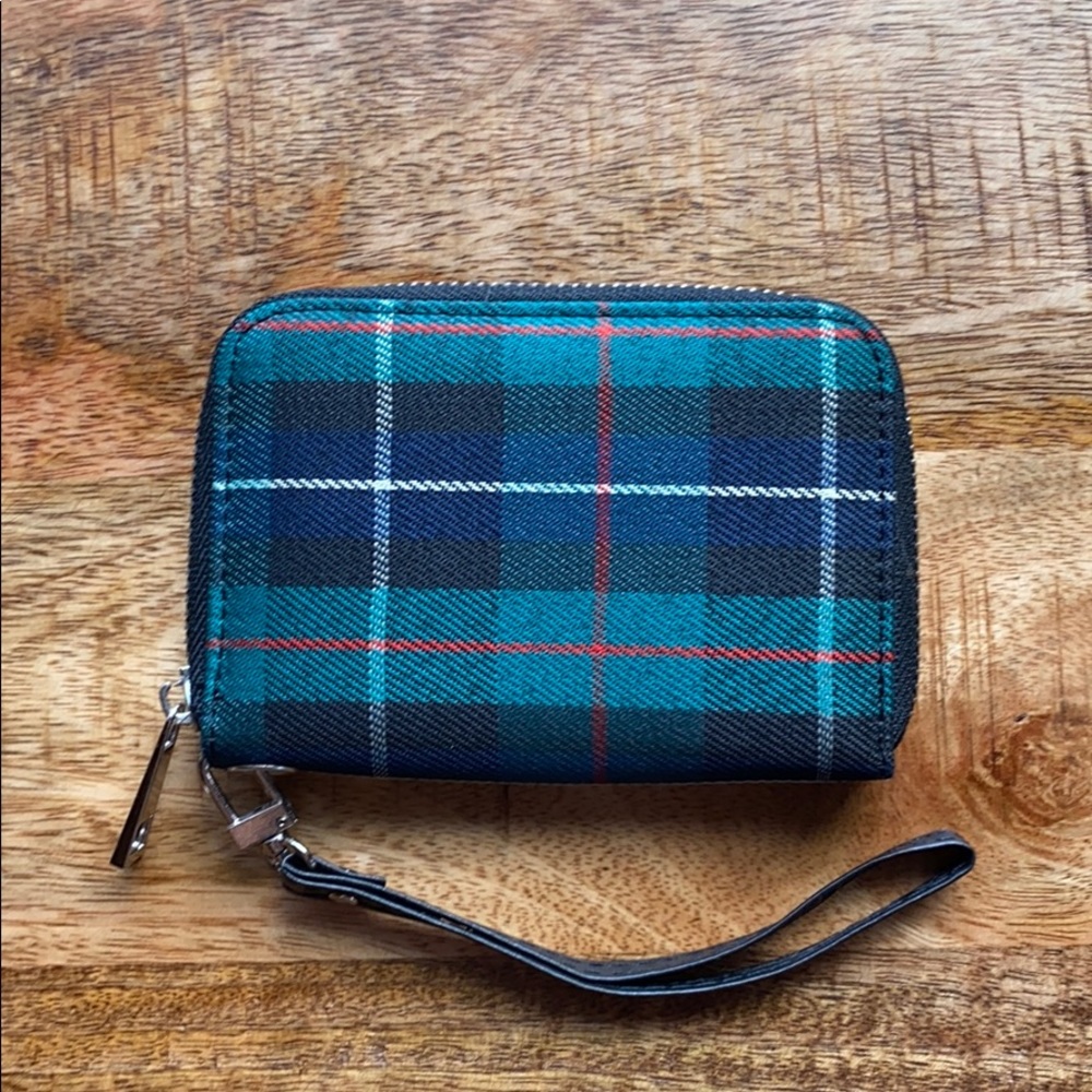 Plaid Zip around wallet